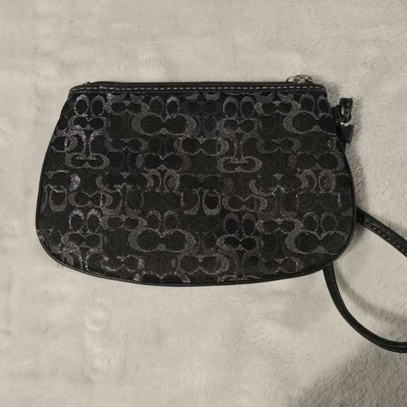 Coach Black and Silver  Wristlet Clutch - Picture 2 of 3